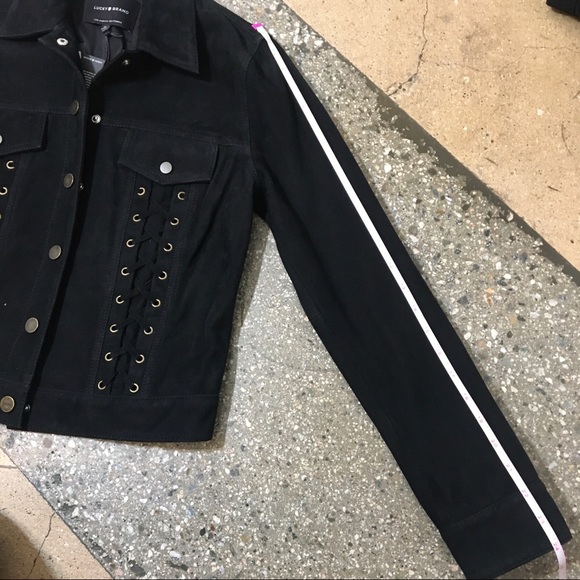 Lucky brand black suede lace up jacket - Picture 7 of 9